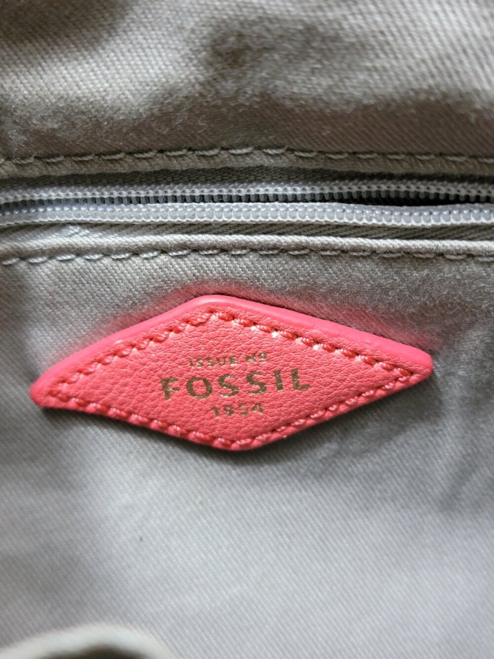 Fossil Issue No 1954 Polka Dot Coated Canvas Crossbody Bag Coral Tan Vintage - Picture 4 of 8